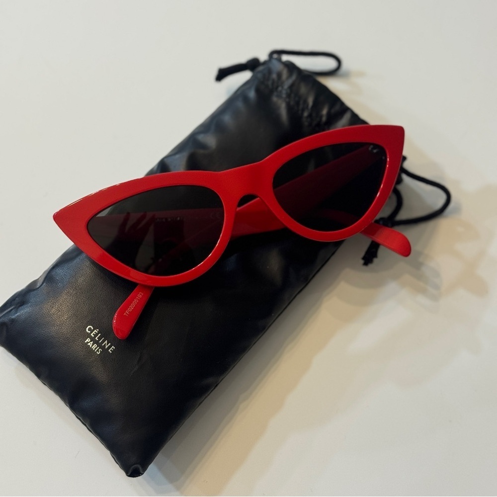 Celine Red Cat-Eye Sunglasses